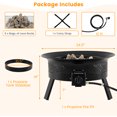 thumbnail image 3 of Gymax 24.5 Inch Portable Propane Fire Pit w/Carry Strap Lid Folding Legs for Camping, 3 of 10