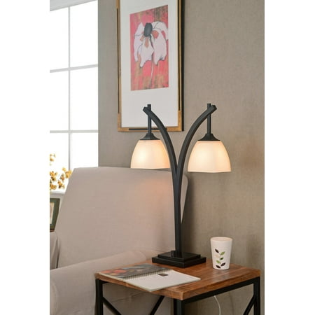 Kenroy Home Structure Table Lamp, Golden Flecked Bronze