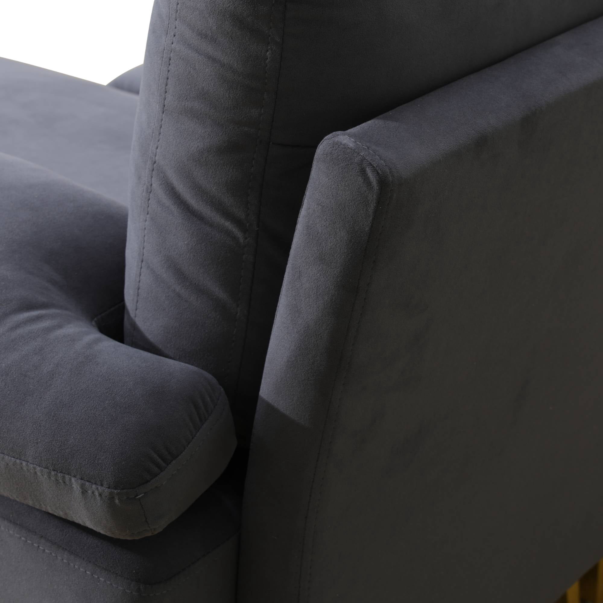 U Shaped Sectional Sofa Couch with Double Chaise Modern Modular Sleeper Couches for Living Room, Deep Grey