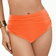 thumbnail image 4 of Kedxroy Women's High Waisted Swim Bottoms Swimsuit Full Coverage Bikini Bottoms(Orange,XL), 4 of 9