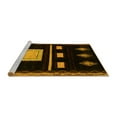 thumbnail image 2 of Ahgly Company Machine Washable Indoor Square Oriental Yellow Modern Area Rugs, 4' Square, 2 of 4