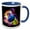 Blue/White, variant on 3drose, Colorful Portrait of a Pitbull Dog Doggy Pet, 11oz Magic Transforming Mug