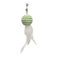 thumbnail image 1 of Funny Pet Cat Teaser Stick Colorful Stripes Feathers Ball Replacement Head Accessories With Bell, 1 of 8