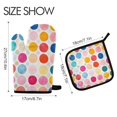 thumbnail image 2 of Yayeee Oven Mitts and Pot Holder Set of 4 Heat Resistant Kitchen Gloves Baking Hot Pad, Colorful Circles, 2 of 5