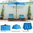 thumbnail image 3 of Joqmia Patio Half  Umbrella Replacement Canopy Cover - 9FT Half Umbrella Outdoor Patio Canopy with Easy Hand Crank - Condo, Townhouse, or Balcony Furniture(Blue,2pc), 3 of 6