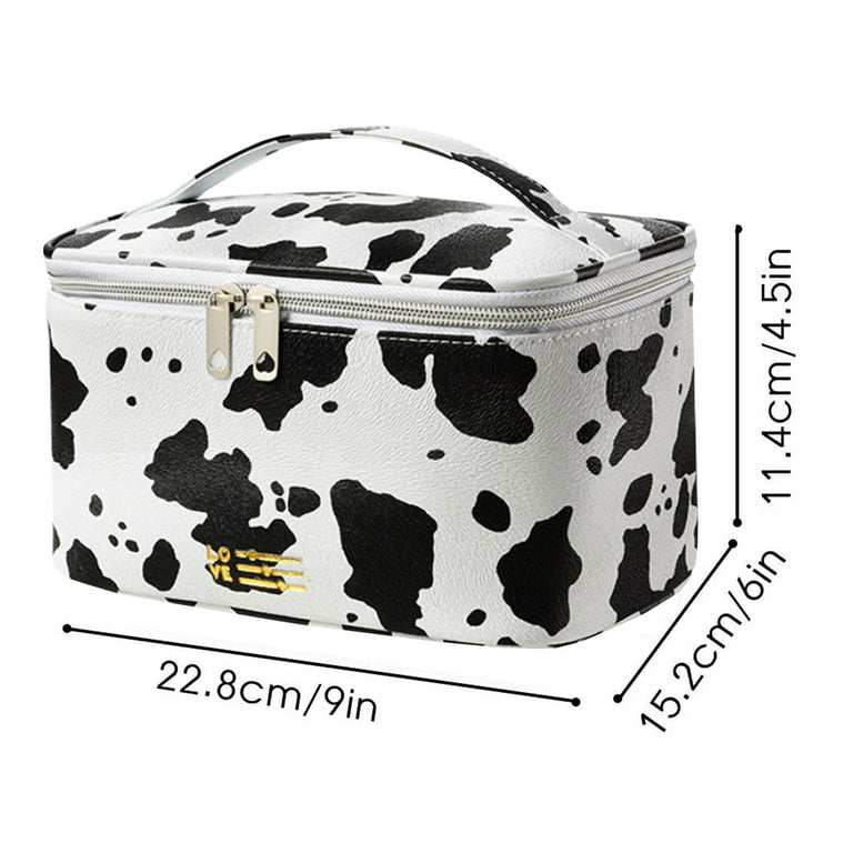 Travel Cosmetic Bag,Small Makeup Bag for Women,Black White Graphic
