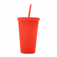 thumbnail image 4 of 16oz Large Capacity Portable Straw Cup, Beverage Juice Cup, Creative Durian Texture, Food-Grade PP Material, BPA Free, Fashionable, Multicolor Options, 4 of 17