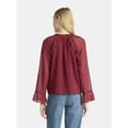 thumbnail image 2 of Time and Tru Women's Ruffle Blouse with Long Sleeves, Sizes XS-XXXL, 2 of 5
