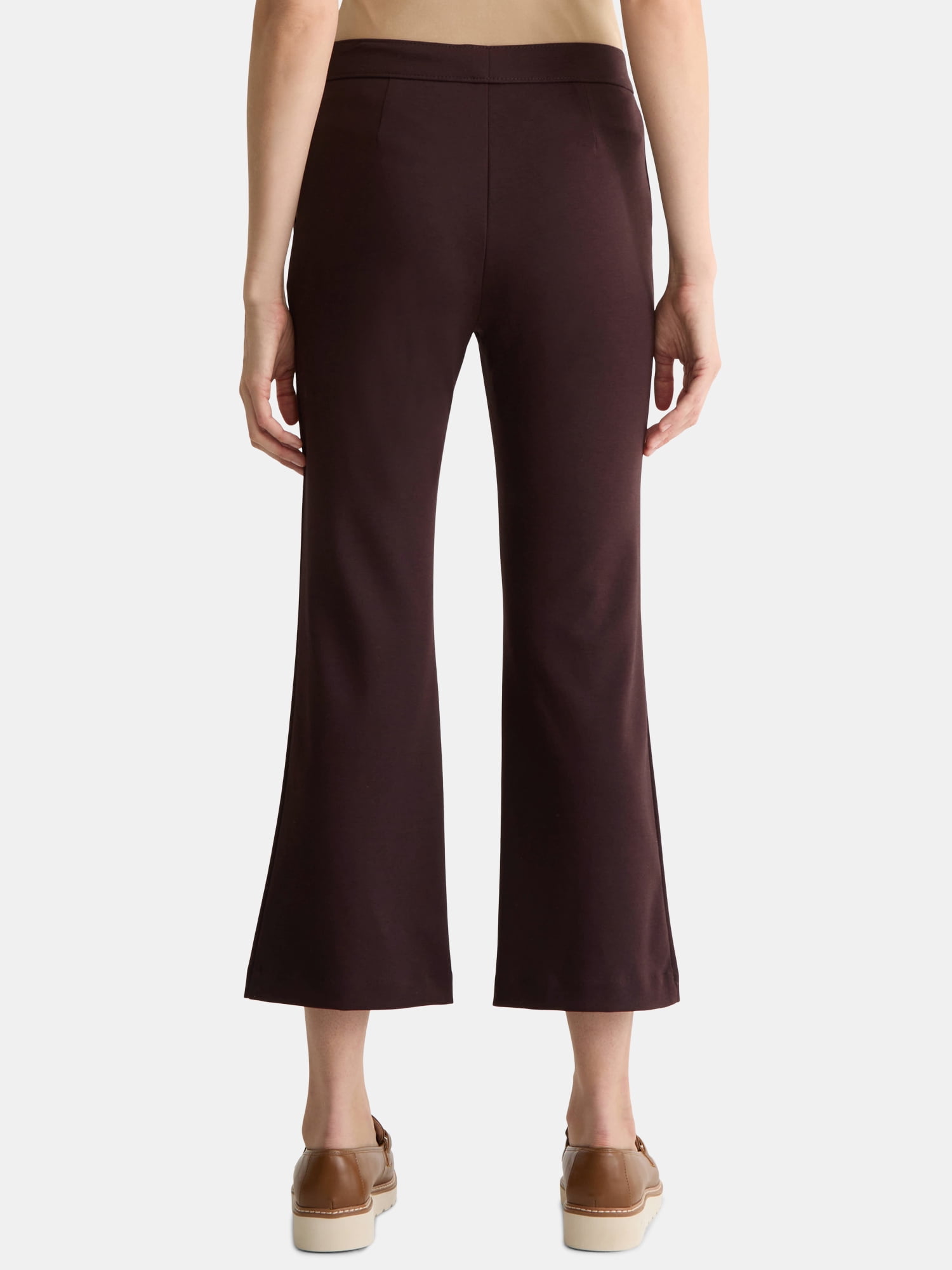 Time and Tru Women's Pull On Cropped Flare Pants, Sizes XS-XXXL