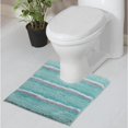 thumbnail image 3 of Home Weavers Glamour Collection 100% Polyester Microfiber Non-Slip Contour Bath Rug,Extra Soft Microfiber Contour Mat with Anti-Slip Backing,Water/Dust Absorbent Fast Dry Contour Mat - 20"X20", Aqua, 3 of 5
