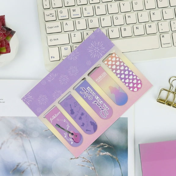 5pcs Magnetic Bookmarks Purple Music Inspired Book Marks Magnetic Bookmarks for Reading Women，Cute Kids Bookmarks