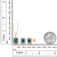 thumbnail image 3 of 18K Yellow Gold Plated Silver London Blue Topaz Pendant and Earrings Jewelry Set for Women | 7.44 Cttw | Emerald Cut 9X7MM and 8X6MM | Gemstone November Birthstone | with 18 inch Silver Chain, 3 of 4