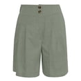 thumbnail image 4 of DHFJKG Womens Summer Straight Leg Shorts Casual Elastic Waist Solid Color Loose Fit Comfortable Daily Wear Shorts With Pockets Versatile Bottoms, 4 of 7