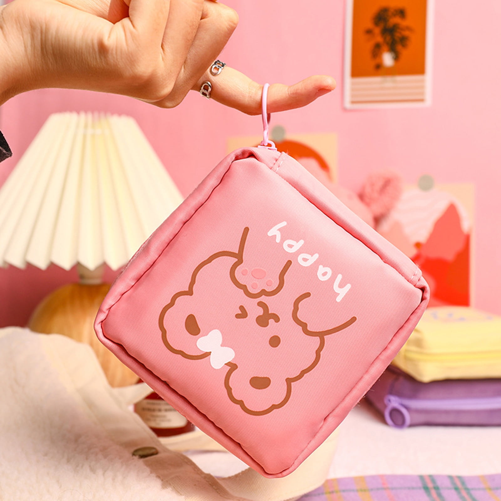  PRETYZOOM Storage Bag Tampon Bag for Purse Pad Pouch Bag for  Pads Cloth Sanitary Napkin Case Cute Patch Period Bags Tampon Pouch Women  Tampon Bag Purses Travel Bag Student Polyester Square 