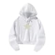 thumbnail image 4 of Sudadera con capucha para mujer, sudadera con capucha de gran tamaño para mujer, estrella de cinco puntas, sudadera blanca de manga larga de moda, L, 4 of 8