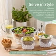 thumbnail image 6 of Useful Co. 5QT Salad Bowl Set on Ice - Large Salad Bowl with Lid & 2 Servers - Chilled Tray for Cold Food, Party Buffet - Serving Bowl with Ice Tray Base for Gatherings, 6 of 9