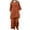Orange, variant on qolati Women's Cotton Linen 2 Piece Outfits Casual Short Sleeve Crew Neck Tops with Wide Leg Pants Loungewear Set Summer Beach Flowy Vacation Clothes Set