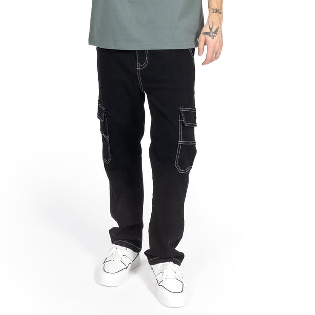 Jeans Cargo Baggy Para Hombre de Bolsillos con Tapa Quarry