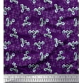 thumbnail image 1 of Soimoi Purple Poly Georgette Fabric Periwinkle Floral Print Fabric by Yard 42 Inch Wide, 1 of 3