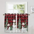 thumbnail image 3 of Fashnice Thermal Insulated Kitchen Valance Xmas Cafe Tier Christmas Short Window Curtain Christmas Half Window Drapes Slot Top Bathroom Scarf Style-B 1pc-Top Valance: W:18''x H:54'', 3 of 6