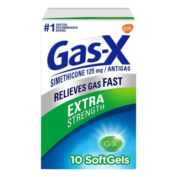 Gas-X Extra Strength Softgels With Simethicone 125 mg for Gas Relief - 10 Count