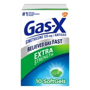 Gas-X Extra Strength Gas Relief Softgels With Simethicone 125 Mg - 10 Count