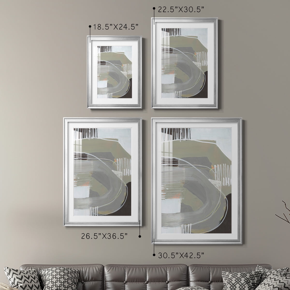Wexford Home Arching Neutrals I Premium Framed Print, 30.5" x 42.5" - Ready to Hang, Silver (Set of 2)