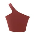 thumbnail image 5 of YUEJUIR Womens Dressy Tops Summer New Sexy Sleeveless Sleeveless Midriff Shoulder Sling Leggings Small Vest Female Cotton Tops for Women Summer Tank Tops Summer TopRed, 5 of 5