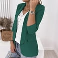thumbnail image 5 of Lilgiuy Women Business Attire Solid Color Long Sleeve Cardigan Top Jacket Coat Green，6（M） Winter Fashion 2022, 5 of 5