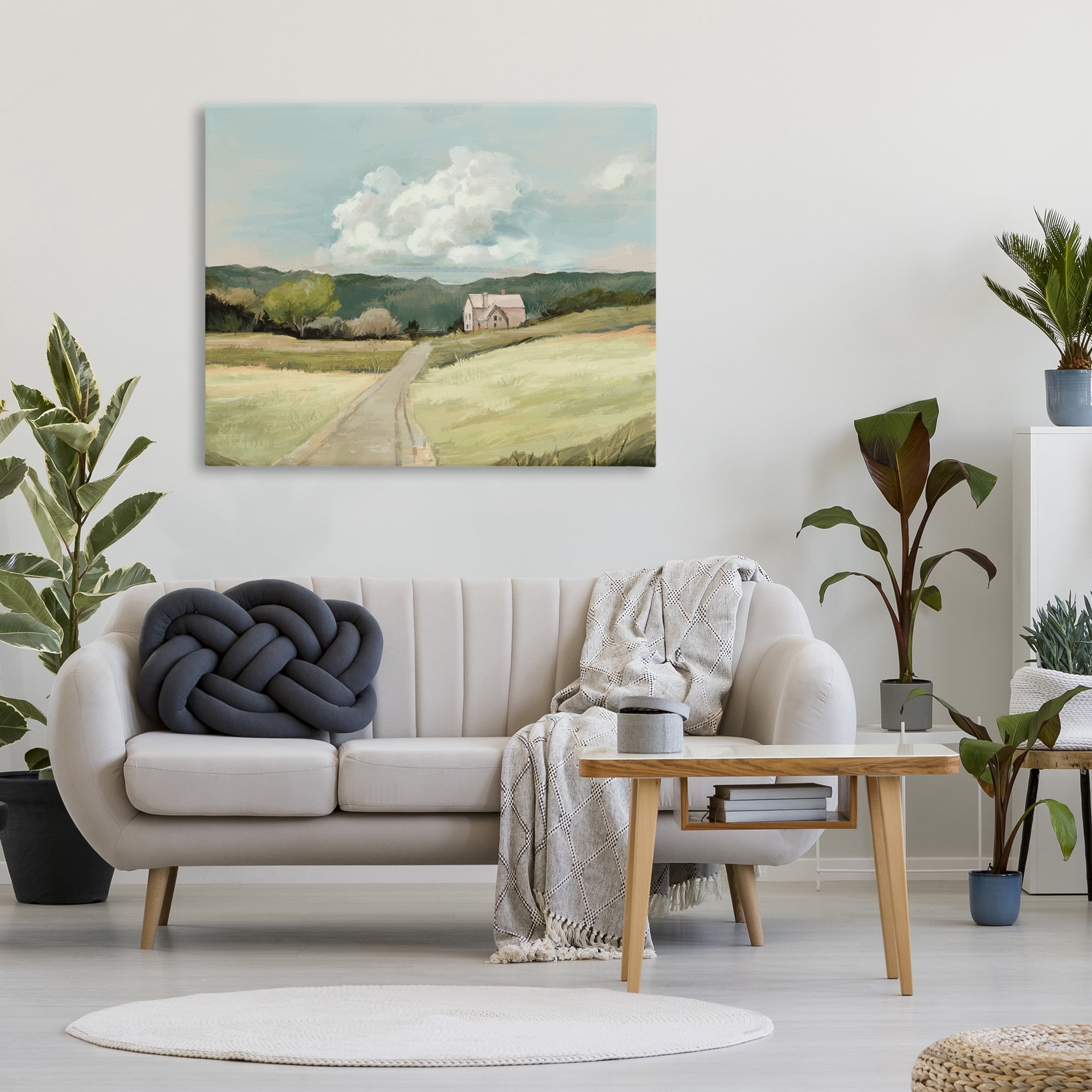 Road Leading Home Countryside Canvas Art, 48 x 36, Design By Artist Ziwei Li