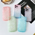 thumbnail image 7 of Clear Cute Flower Design Lens Glitter Shell Pattern Case with Wave Curly Frame,Soft Slim Shockproof Anti-Fingerprint Dirt-Resistance Compatible with iPhone Case(Blue,iPhone 13 Pro Max), 7 of 7