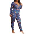 thumbnail image 1 of Gvmfive Christmas Women Loungewear Pajamas Long Sleeve Button Down Jumpsuit Sleepwear Plus Size, 1 of 7