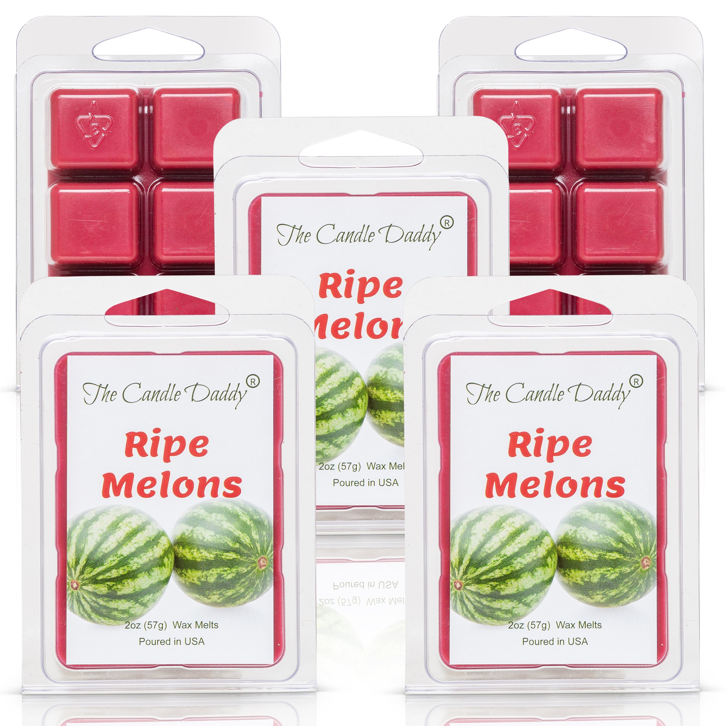 Ripe Melons - Juicy Watermelon Scented Melt - Maximum Scent Wax Cubes/Melts - 1 Pack - 2 Ounces - 6 Cubes