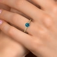 thumbnail image 4 of Gem Stone King 14K Two Tone Gold London Blue Topaz and Lab Grown Diamond Engagement Ring for Women | 1.26 Cttw | Round 6MM | Gemstone November Birthstone | Size 9, 4 of 6
