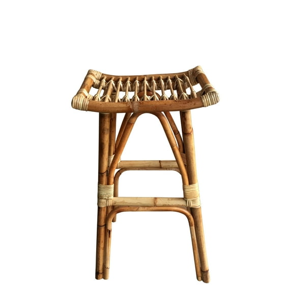 D-Art Collection South Bay Rattan Bar Stool in Natural Brown wicker material