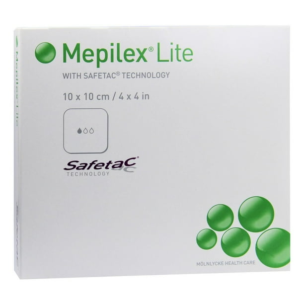 Mepilex Lite Thin Foam Dressings, 4 x 4 Inch, Sterile Case of 50