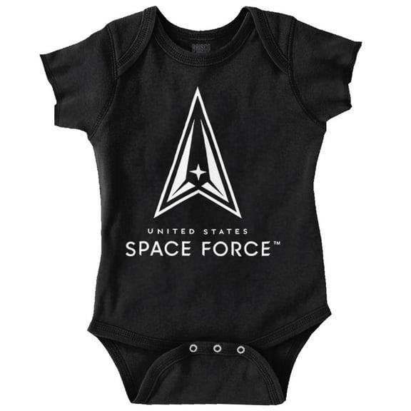 Classic US Space Force Military Logo Romper Boys or Girls Infant Baby Brisco Brands 12M