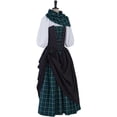 thumbnail image 2 of Traditional Scottish Plaid Dress Highland Renaissance Costume Reenactment Christmas Gown Retro Tartan Dress, 2 of 7