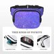thumbnail image 5 of Fotbe Purple Glitter Cangurera Cuadrada con Estampado de Doble Capa, Bolsa de Cintura Ajustable Mini para Hombres y Mujeres, 5 of 9
