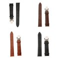 thumbnail image 2 of facefd Leather Watch Band Butterfly Deployment Clasp Buckle Black-18mm-White thread, 2 of 5