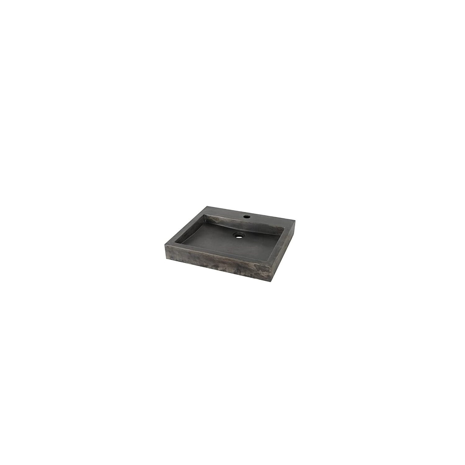 Rectangle Concrete Bathroom Sink - Vintage Brown Above Counter Basin, Single Faucet Hole, Durable Design