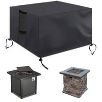 Teissuly Fire Pit Table Cover Square 30 x 30 x 24.5 inch, Waterproof Fire Table Cover Square Anti-UV Heavy Duty Patio Gas Firepit Furniture Table Covers with Air Vent and Handle Firepits,Black