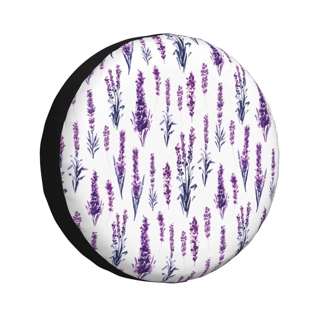 Fotbe Lavender Flowers Funda de Llanta de Repuesto con Estampado, Engrosada, Ajuste Universal para Jeep, Remolque, RV, SUV, Camión-15 inch