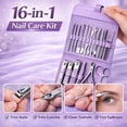 thumbnail image 3 of Manicure Set Professional Nail Clipper Kit 16pcs Stainless Steel Manicure Kit, Nail Care Tools for Women and Men, 3 of 10