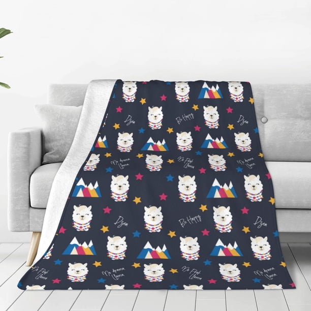 Balery Llamas 1 Manta de Felpa Suave y Acogedora – Cobija de Franela Aterciopelada para Cama, Lavable y Cálida para Sofá, Mascotas, Transpirable-60"x50"