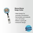 thumbnail image 2 of Puggle Head Floral Motif Blue Dog Retractable Reel ID Badge Key Card Name Tag Holder with Clip, 2 of 7