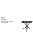 thumbnail image 6 of Flash Furniture Commercial Grade 35.25" Round Black Indoor-Outdoor Steel Patio Table with Umbrella Hole, 6 of 9