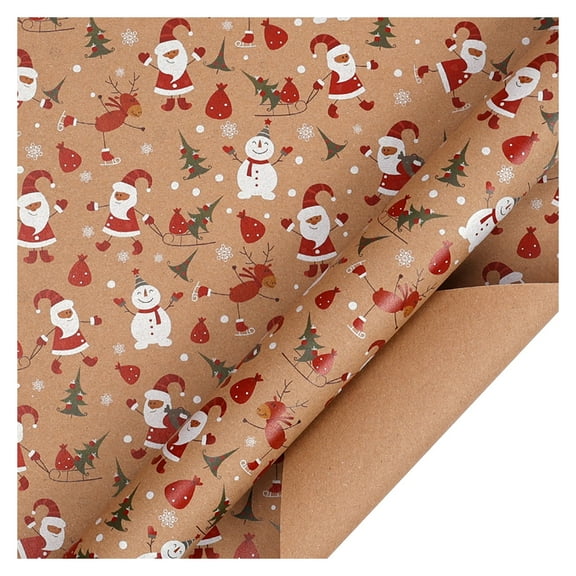 Christmas Wrapping Paper, Thick Kraft Gift Wrapping Paper, Vintage Xmas Wrapping Paper for Christmas New Year Holiday, Xmas Wrapping Papers for Gifts Arts Crafts Decorations, 50x70CM
