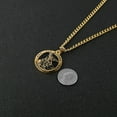 thumbnail image 5 of HZMAN St Michael The Archangel Catholic Medal Stainless Steel Amulet Pendant Necklace 22+2" Rolo Curb Chain (Gold), 5 of 7