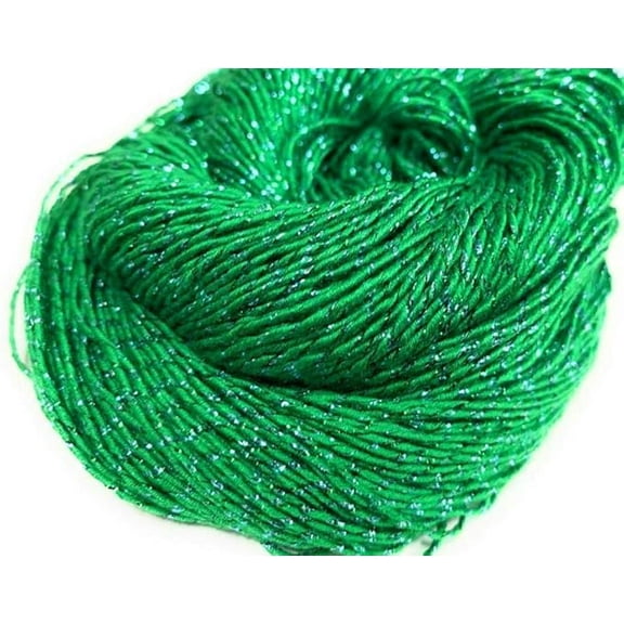 Sparkle Silk Yarn: Silk Shimmer Sparkle & Shine Yarn Iridescent Sparkle Yarn - 50 GR Pure Mulberry Silk Yarn - Knit, Crochet, Weave, Baby Yarns (GREEN),Pack of 1